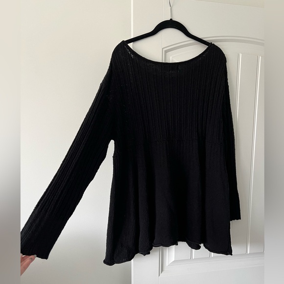 Free People black tunic babydoll sweater - Picture 3 of 5